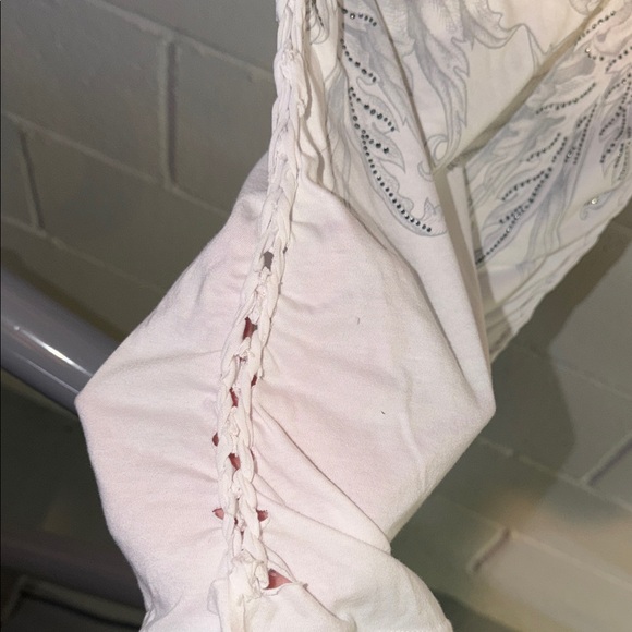 Affliction Women's White and Gray Graphic Tee - Picture 3 of 4